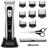 Professional Cordless Men&39s Hair Clipper Electric Hair Clipper with Ceramic and Titanium Blade Adjustable with 8 Combs BANDEAU
