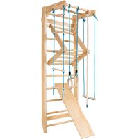 COSTWAY Sprossenwand Holz Kletterwand, Turnwand Klettergerüst inkl. Montagezubeoere, Gymnastikgeraet Heimsportgeraet für Kinder und Erwachsener, 220x80x60cm