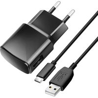 Reiseladegerät 2A 10W USB A + Kabel USB A auf Typ C TFK-TC-1100B schwarz