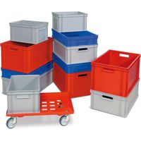 BRB 12er SPAR-Set Euro-Behälter PLUS Transportroller, 600x400 und 400x300 mm in 4 Größen