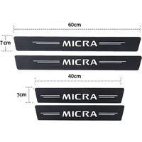 (4 pièces) Autocollants anti-rayures pour seuils de portières de voiture,film protecteur et élégant pour emblème Nissan Micra,film imperméable