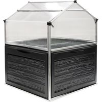 Palram - Canopia Metall Hochbeet mit Gewächshaus Plantino anthrazit 118x118x148 cm