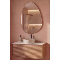 Miroir rétroéclairé à LEDS lumière chaude variateur d'intensité fonction anti buée BASS asymétrique 80x60 cm ZIA