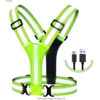 Gilet réfléchissant LED équipement de course, équipement de course réfléchissant haute visibilitéGilet de course réfléchissant gilet de course lumineux rechargeable pour la marche, la course à pied