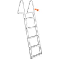 VEVOR Escalera de Muelle, 5 Escalones Extraíbles, Escalera de Pontón de Aleación de Aluminio con Escalón Pedales Antideslizantes Fácil de Instalar para Barco, Lago, Piscina, Embarque Marino