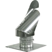 Chapeau de cheminée de 130 mm avec ailettes anti-refoulement et plaque de toit supplémentaire.