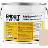 Enduit décoratif, rénovation rapide, 2 en 1, lisse et décore sur plâtre, peintures, crépis, fibres, toile de verre DECCBE 15 Kg