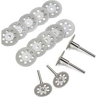 Diamond Cutting Disc, 30 Pieces 22mm Cutting Discs Circular Saw Blade Resin Cutting Disc with 6 Pieces Mandrels Shanks Rotary Tool 3mm Mandrels for Stones Wood Glass Metal