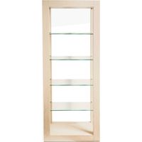 Colonne de salle de bain 4 étagères en verre transparent – Bois chêne – Dimensions 70 x 45 x 180 cm – Meuble élégant et contemporain – Cedam