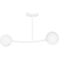 Plafonnier Emibig Halldor blanc 2x E14 verre métal