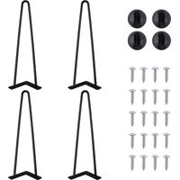 Pieds de Table Metal, 4pcs Pied de Bureau, Pieds en épingle à Cheveux, Pieds de Meuble, Pieds Epingle DIY Pied de Table Basse, Pied Plan de Travail, Pied Table Haute, avec Vis & Protège Pieds, 41 cm