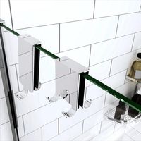 Aica Sanitaire – Patère de salle de bain inox brillant – Crochet pour paroi de douche 8-10mm – Installation sans silicone – Pour serviettes et ustensiles