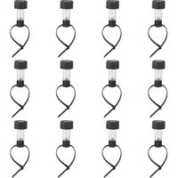 Lot de 12 lampes décoratives solaires étanches pour terrasse ou piscine, avec couvercle transparent et corps noir.