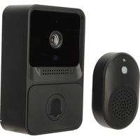 Interphone vidéo sans fil bidirectionnel avec réveil actif, surveillance mobile et Wi-Fi noir