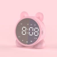 Reloj despertador digital LED con luz para niños, luz nocturna para niñas y niños, función día/noche, volumen ajustable, función de repetición, recargable por USB (rosa)