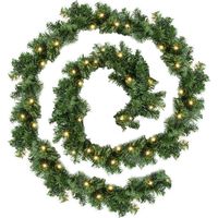 Randaco 5M ghirlanda di Natale, ghirlanda di decorazione di Natale con luci LED, ghirlanda di abete artificiale, ghirlanda di Natale