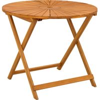 vidaXL Folding Garden Table Natural Ø90 x 75 cm Solid Acacia Wood