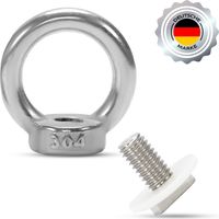8x Ringmuttern mit Hammerkopfschraube M6 aus Edelstahl (304) Pflanzenhalter