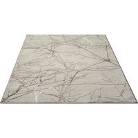 FLOORNOVO Hochflor Teppich Beige Blattmuster - 170 x 120 cm - Besonders Weicher Teppich Wohnzimmer & Badezimmerteppich - Pflegeleicht - vielseitig einsetzbar im Innenbereich