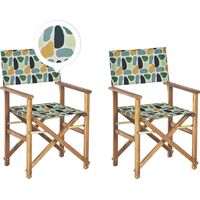 Gartenstuhl 2er Set CINE Akazienholz Bunt