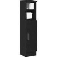 Vidaxl – Meuble sous vasque simple avec porte-rouleau noir – Bois d'ingénierie résistant à l'humidité – Dimensions 20,5x22x90 cm – Grand espace de rangement