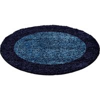 Tapis shaggy contemporain rectangle Ximoz Bleu marine Ø 160