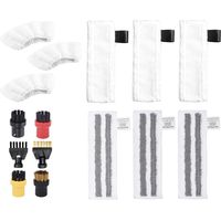 Set di accessori da 15 pezzi per pulitori a vapore Karcher SC1 SC2 SC3 SC4 SC5, pezzi di ricambio: spazzole e panni per pulitori a vapore per pavimenti Karcher