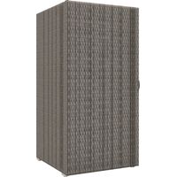 Irovami – Armoire de jardin en rotin PE – 2 compartiments – 60 x 63 x 120 cm – Structure acier – Anti-UV – Grise