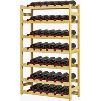Étagère à vin en bois 7 niveaux pour 42 bouteilles 63x25x102 cm naturelle