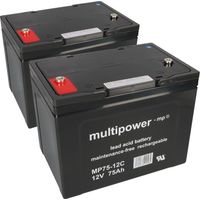 2x Bleiakku Batterie 12LC-75 M6 12V 75Ah AGM Blei Accu wartungsfrei MP