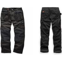 Scruffs Worker Plus Trousers Holster Pocket Work Trousers Polyester Cotton 245gsm - Black - 34S