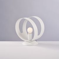 Sospensione in ferro laccato bianco con fascia tagliata a laser e cavo regolabile 1 luce H.30 - MAX 130 - Ø20