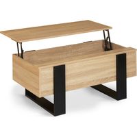Table basse plateau relevable IDMARKET PHOENIX - Bois - Noir
