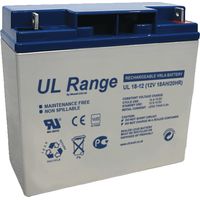 Batterie rechargeable Plomb/VRLA 12V/18Ah, Ultracell, Gamme UL, sortie pour cosses à œil 5,0mm