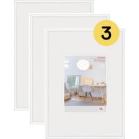 walther design Bianca 40 x 60 cm con Vetro Artistico Confezione da 3, Cornice in plastica New Lifestyle KVX460W3
