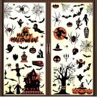Aufkleber für Halloween-Fenster, elektrostatische Dekorationen, abnehmbar und wiederverwendbar