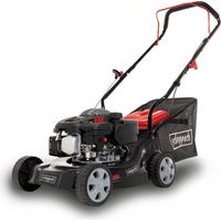 Scheppach Tondeuse à gazon thermique poussée MP132-40 - 3,4 CV - Largeur de coupe 40 cm - Réglage hauteur de coupe sur 3 positions - Panier de ramassage de 35 L - Grandes roues - Huile incluse