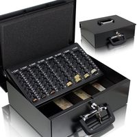 35cm Schwarz Geldtransportbox Geldkassette Münzzählbrett Zähl- und Transportkassette Münzkassette Geld Kasse Geldkasse Transportbox 350mm