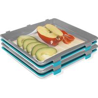 2 lots de 2 plateaux de conservation Fresh&Clik, réutilisables, conservent les aliments, compacts et empilables, VU à la TV