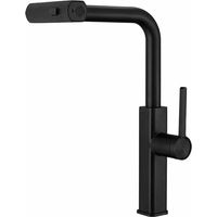Rubinetto Cucina Estraibile Con Erogatore Girevole 2 Getti Miscelatore Nero 87256