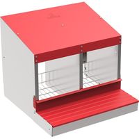 Nido para Aves de Corral Galvanizado 2 departamentos, Ponedero 8/9 gallinas, Nido para Gallinas 53x50x44 cm