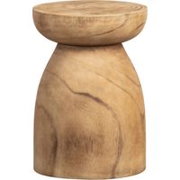 Table d'appoint en bois paulownia 32cm – Couleur naturelle – Style rustique – Pour espaces intérieurs et extérieurs – Whitelabel