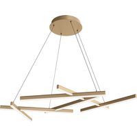 Suspension LED dorée lignes asymétriques Maytoni MOD016