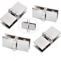 Charnière de porte en verre 4pcs 180 Ḟ, charnière de porte en verre, charnière de porte en verre en alliage de zinc, porte en verre à clip, installation facile et durable pour vitrine, armoire à vin,-