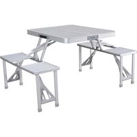 Marbueno Faltbarer Tischset Aluminium Grau 5 Teile