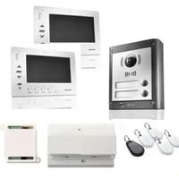 Somfy – 1841228 – Kit interphone vidéo 2 boutons – Alimentation par câble – Vision nocturne – Contrôle à distance – Pour bâtiments résidentiels