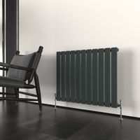 T&K Horizontal Anthracite Single Radiator Flat Panel Designer 600x748mm Modern Central Heating Rads