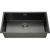 Lonheo Évier 1 Bac 74 x 44 x 20 CM Évier Montage à Encastrer, à Fleur ou Sous-Plan Évier Cuisine Anthracite en Inox avec Trop-Plein et Système de Drainage