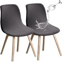 Set van 2 rekbare stoelhoezen, voor eetkamer, afneembaar, wasbaar, universeel, duurzaam, modern, voor eetkamer, hotel, decoratie, bruiloft (donkergrijs)