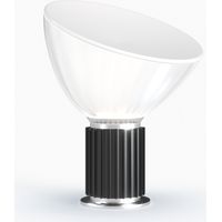 Barcelona Led – Lampe à poser élégante 'Eleganza Small' – Abat-jour en verre 37 cm – Culot E27 – Socle en aluminium noir – Éclairage indirect doux